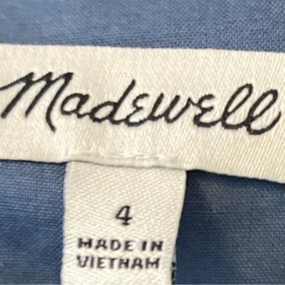 Madewell Chambray Tie Front Cutout Cami Dress Size 4 - Picture 13 of 14